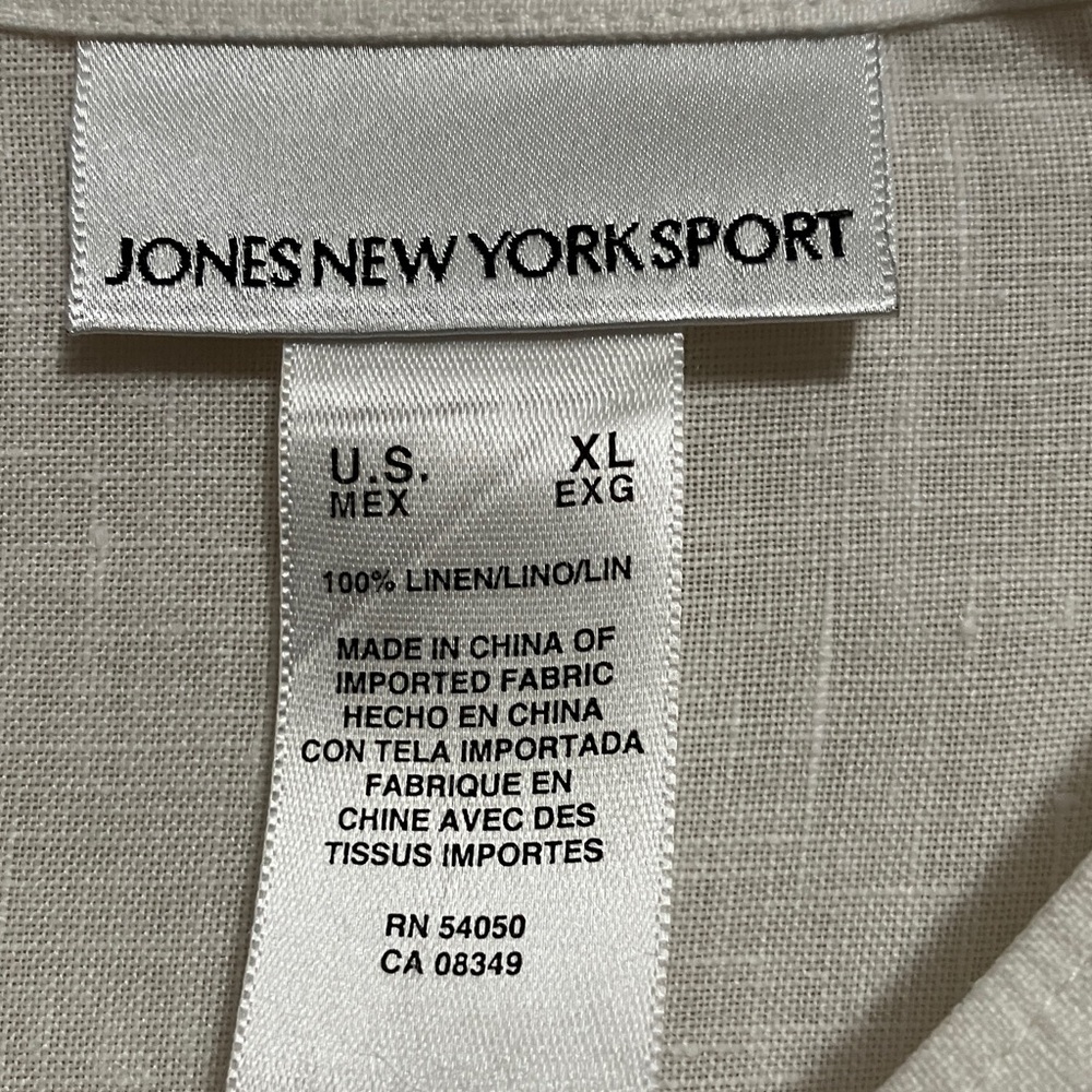 Jones New York WhiteLinen Shirt - Picture 2 of 8